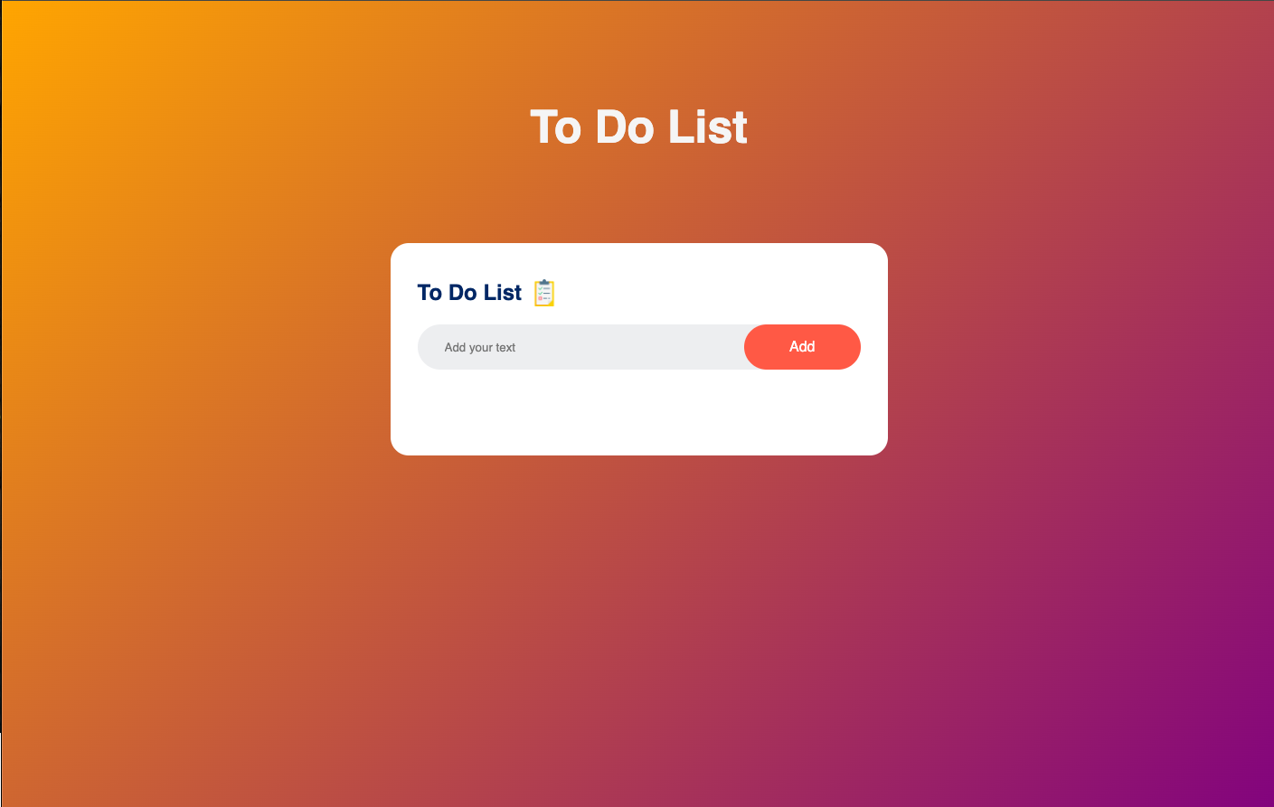 To Do List App